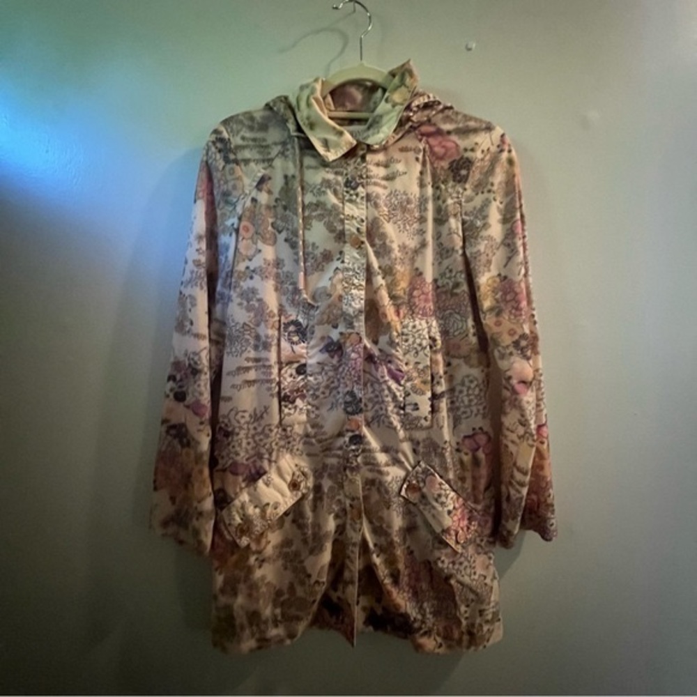 Rodarte for Target Light Windbreaker Coat Floral Pink Jacket Small
